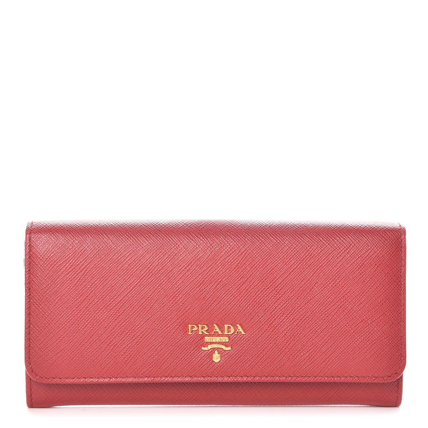 Prada Saffiano Metal Continental Flap Wallet Fuoco 1 of 12