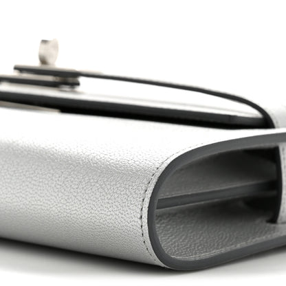 Hermes Metallic Chevre Chamkilight Kelly Wallet To Go Argent 9 of 10