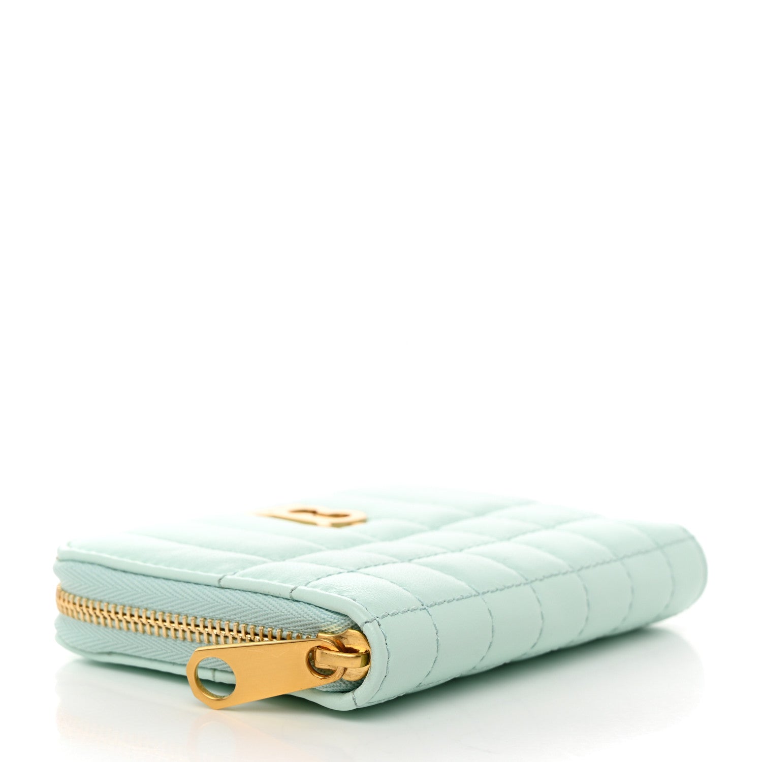 Burberry Lambskin Quilted Mini Lola Zip Wallet Light Blue 4 of 7