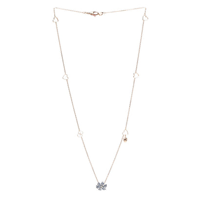 Gucci 18K Rose Gold Diamond Blue Sapphire Flower Pendant Necklace 3 of 5