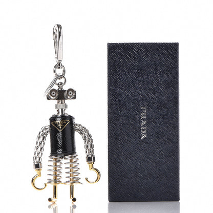 Prada Saffiano Robot Edward Hook Trick Keychain 5 of 5