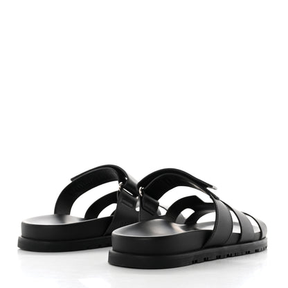 Hermes Calfskin Womens Chypre Sandals 39 Black 4 of 8