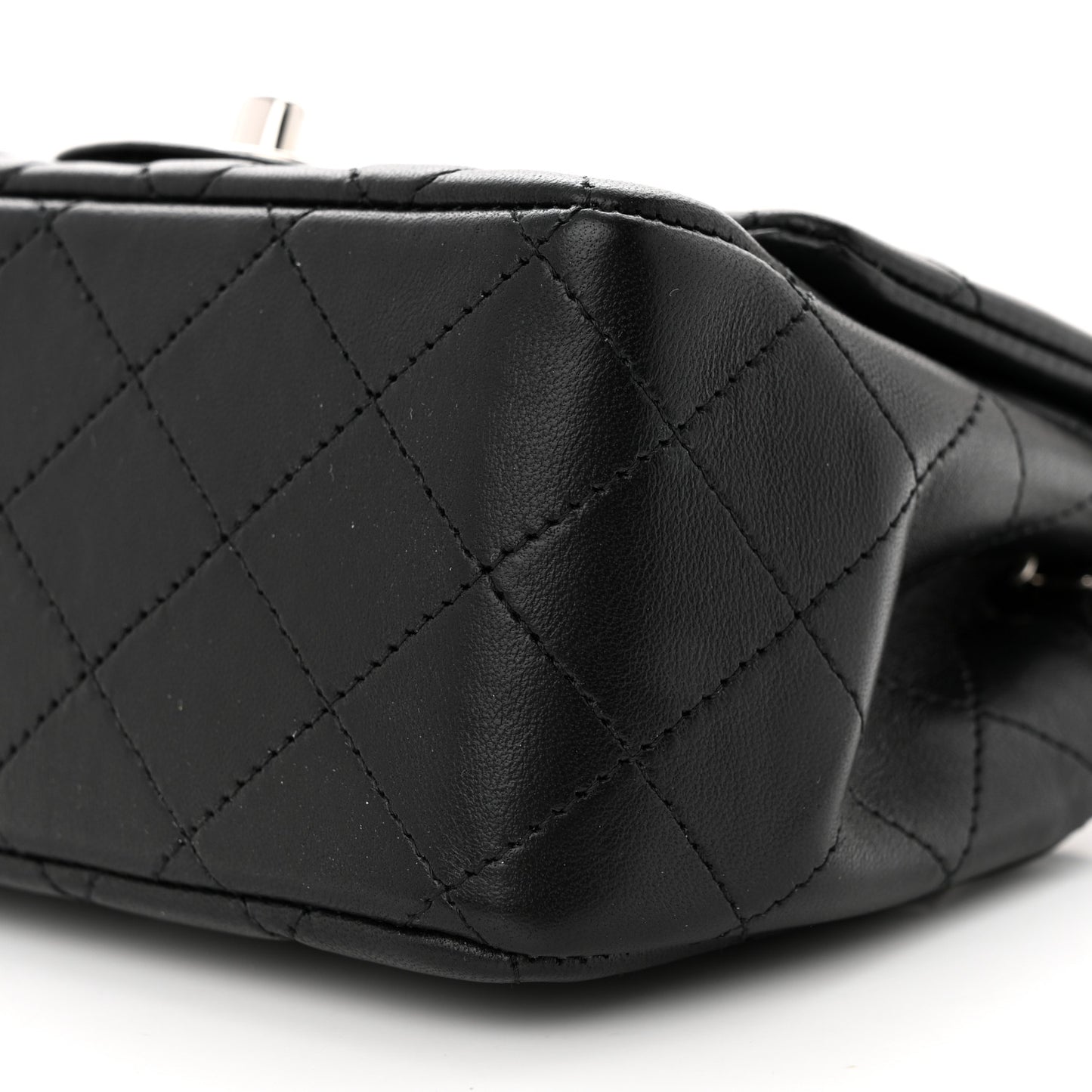 Lambskin Quilted Mini Square Flap Black