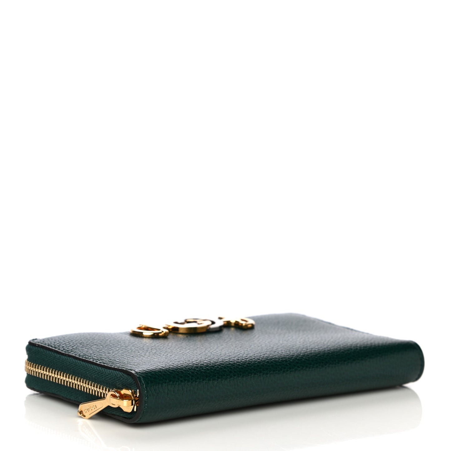 Grainy Calfskin Zumi Zip Around Wallet Vintage Green