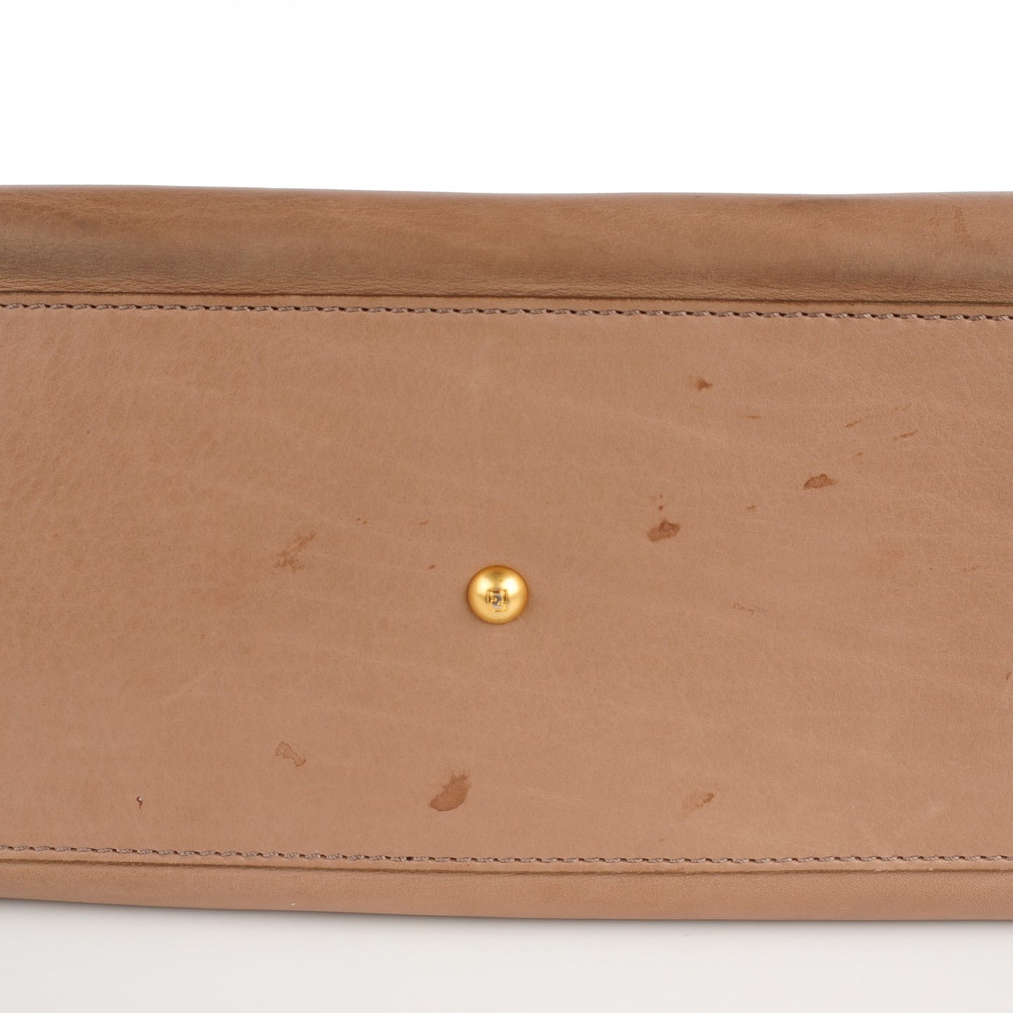 Saddle Calfskin Large Peekaboo Iconic Satchel Argilla Grigio