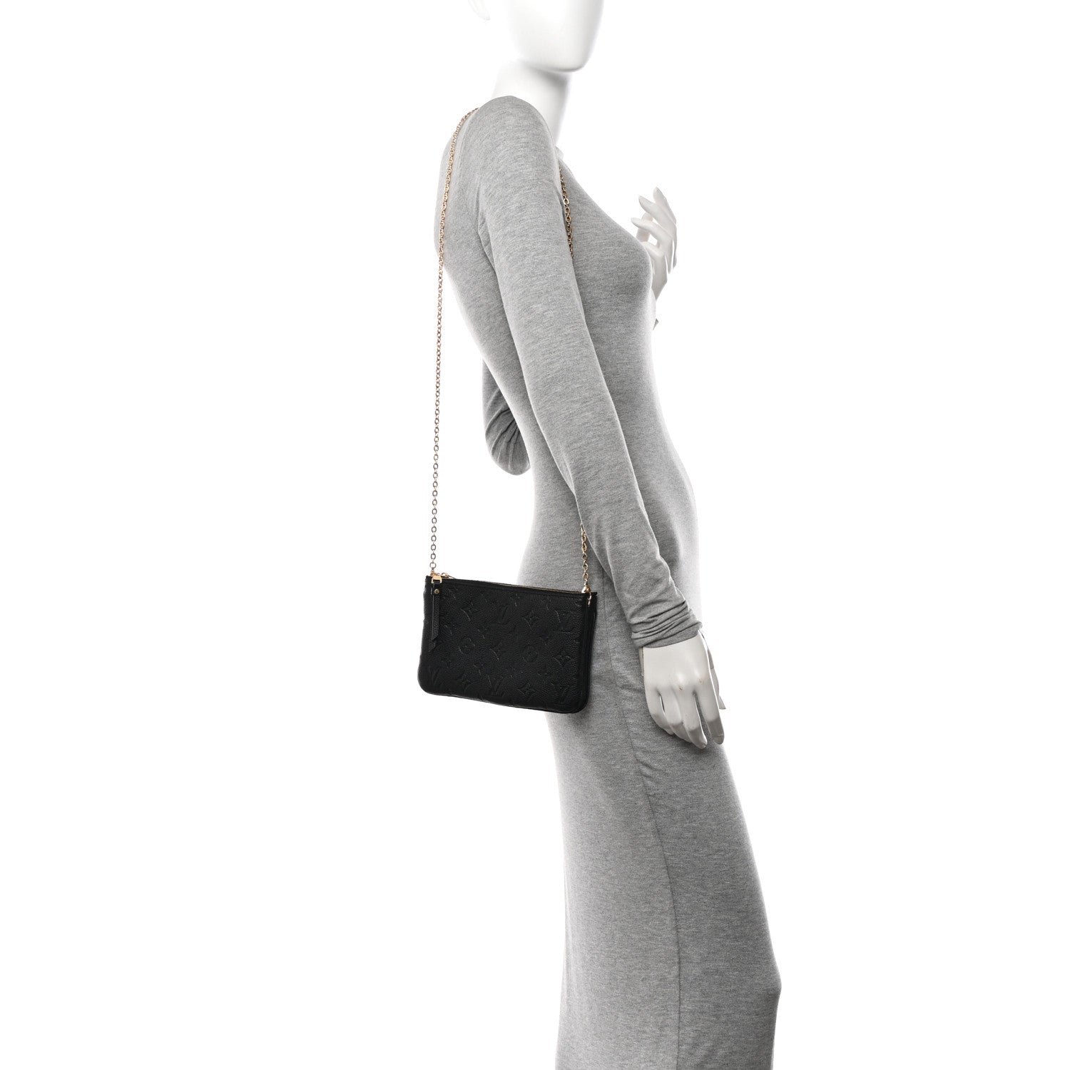 Louis Vuitton Empreinte Double Zip Pochette Black 2 of 14