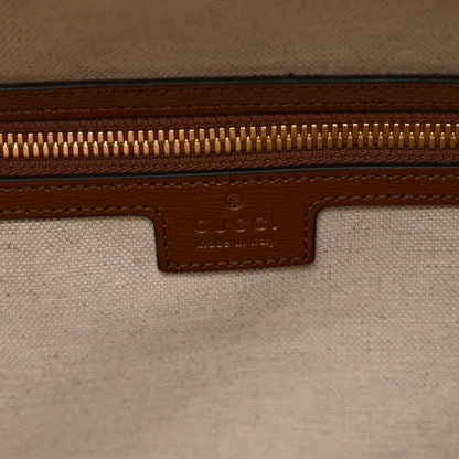 Gucci GG Supreme Monogram Azalea Calfskin Retro Interlocking G Duffle Bag Beige Ebony Brown Sugar 6 of 8