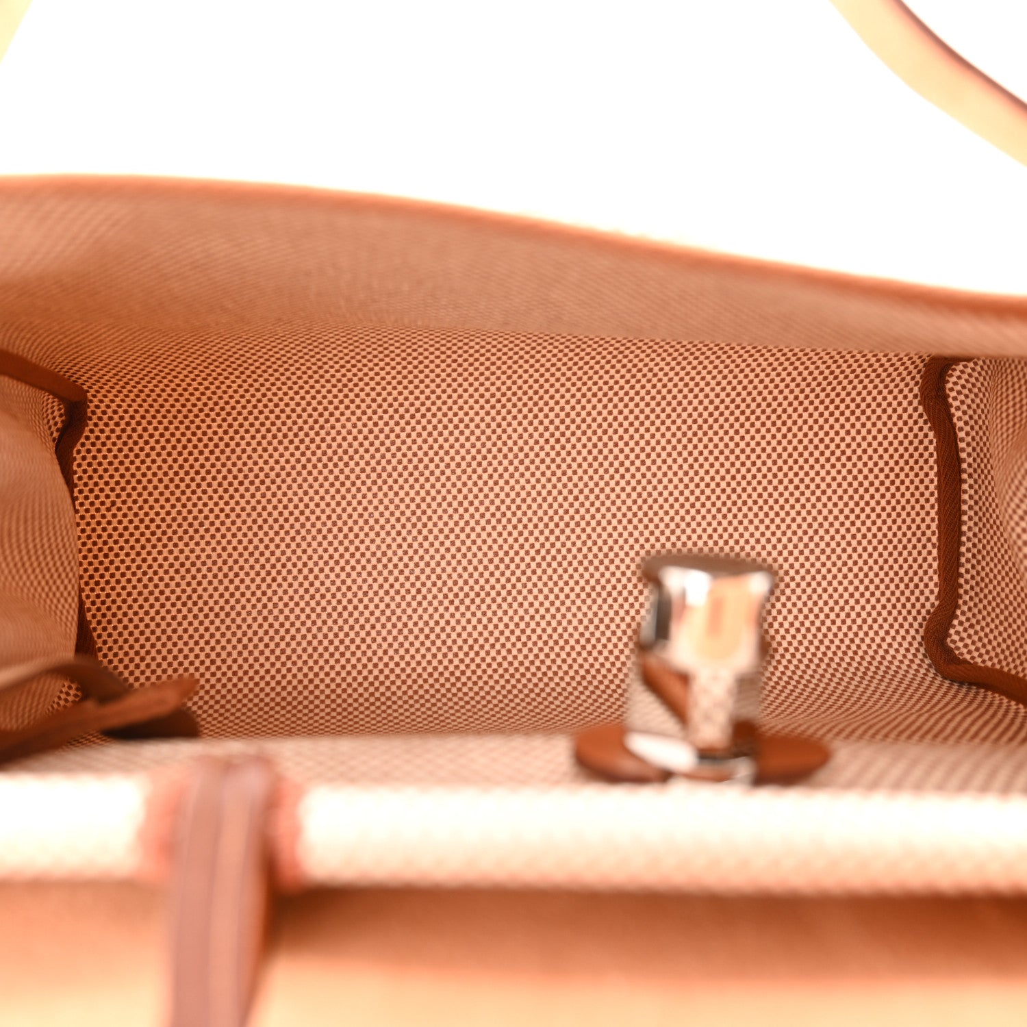 Hermes Vache Hunter Criss Viking Herbag Zip Retourne 31 PM Ecru Fauve 6 of 12