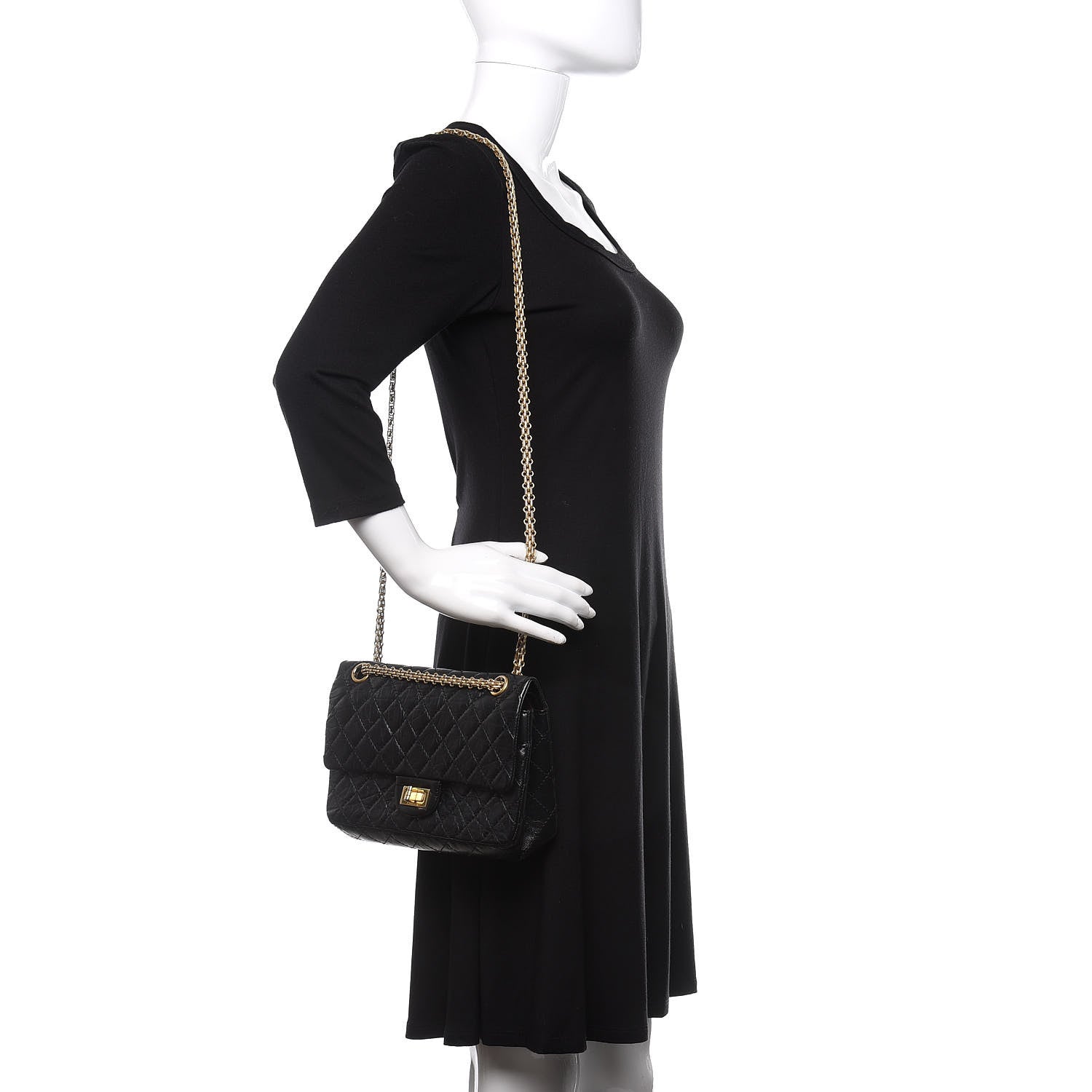 Chanel Aged Calfskin Quilted 2.55 Reissue 225 Flap Black 2 of 14