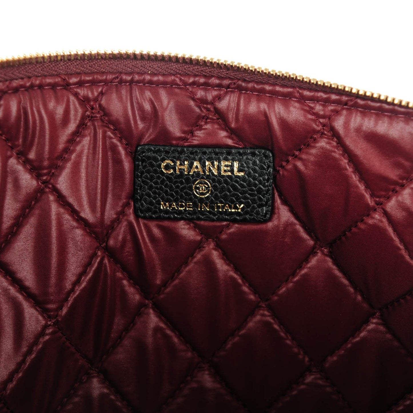 Caviar Quilted Large Cosmetic Case Black