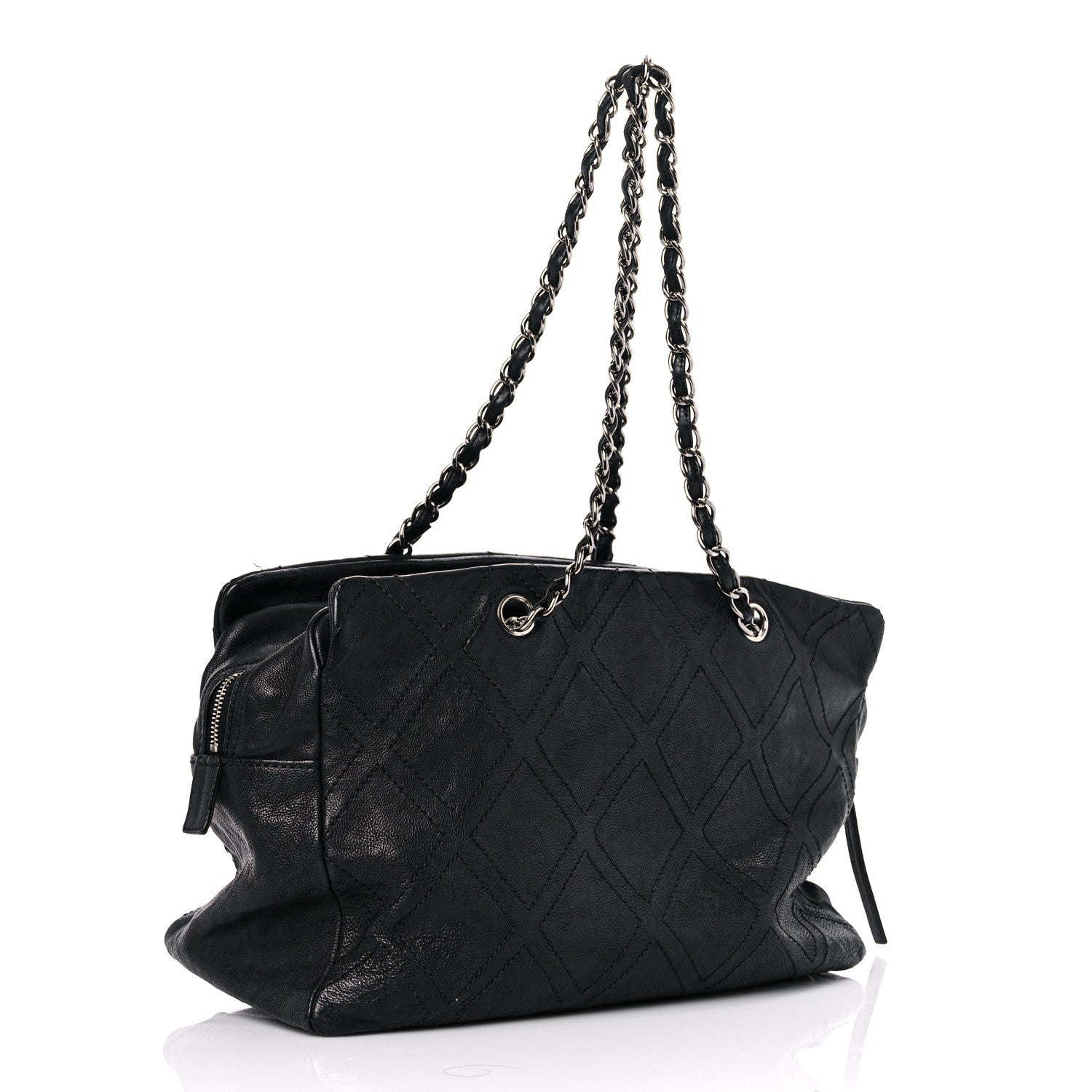 Chanel Calfskin Large Diamond Stitch Tote Black 3 of 25