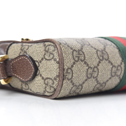 Gucci GG Supreme Monogram Web Mini Ophidia Shoulder Bag Brown 12 of 17
