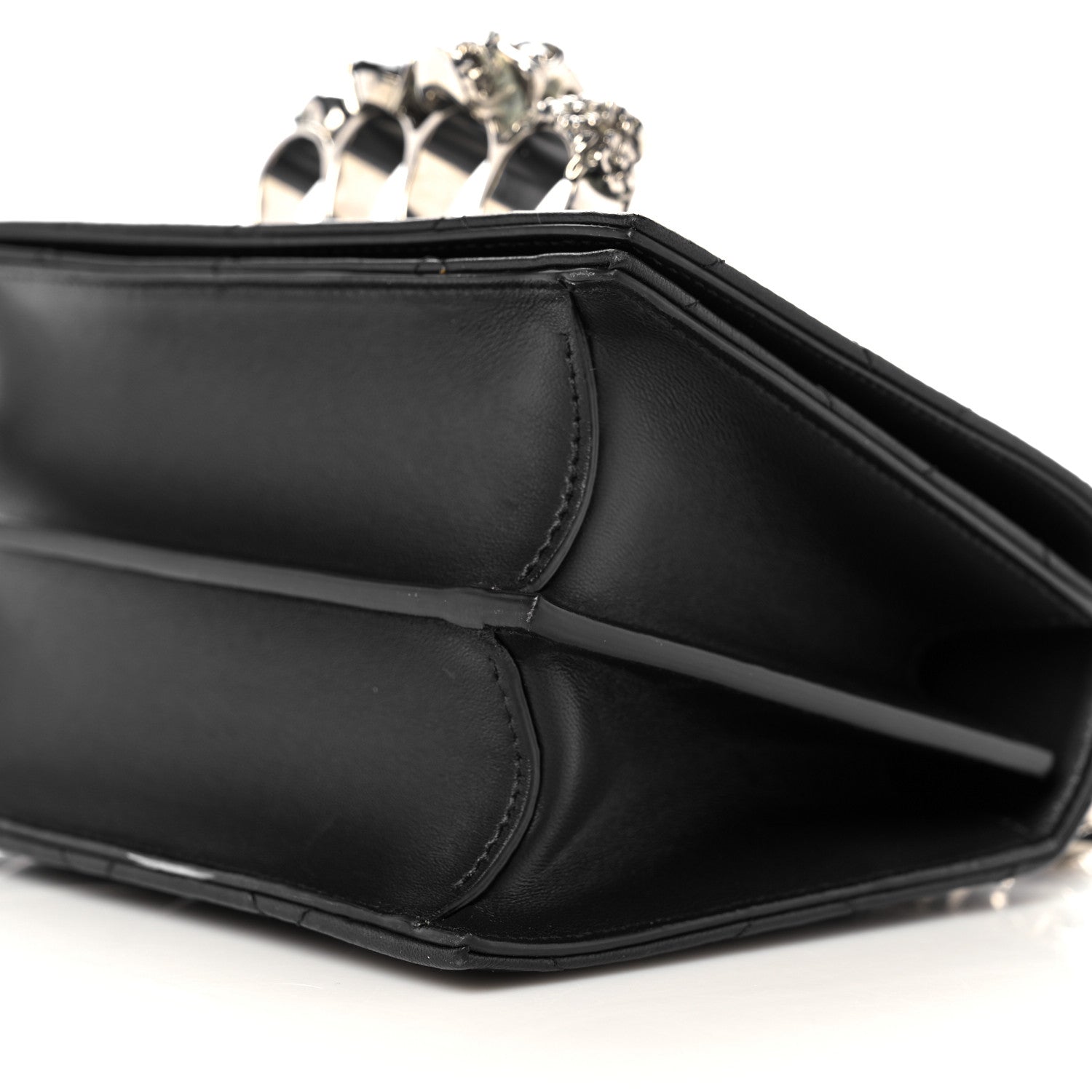 Alexander McQueen Lambskin Quilted Knuckle Shoulder Bag Black 10 of 10