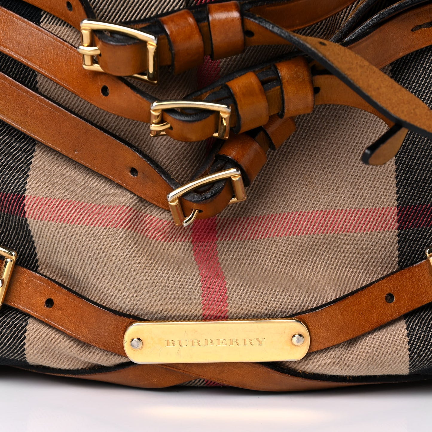House Check Bridle Calfskin Medium Gosford Hobo Dark Tan