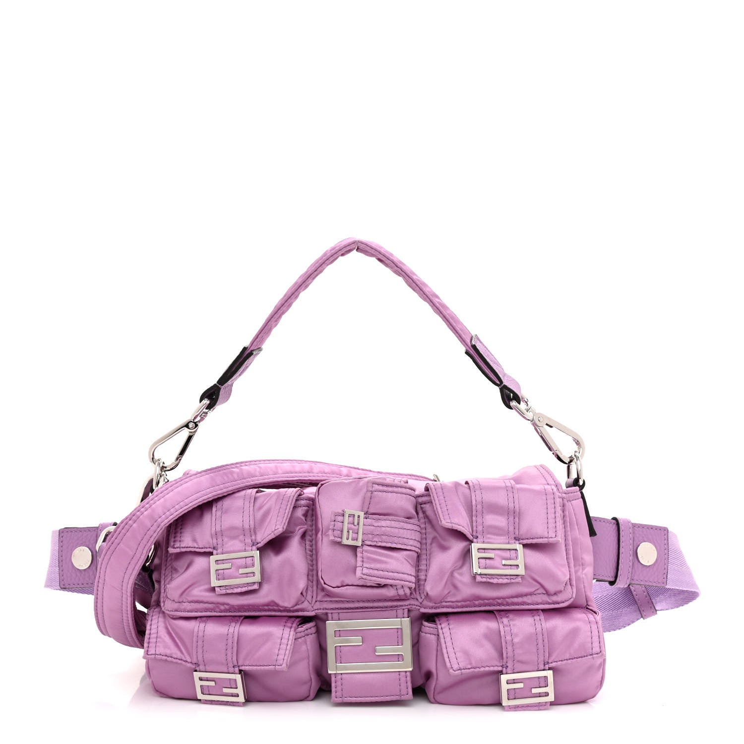 Fendi Econyl Cuoio Romano Multipocket Baguette Agapanto 1 of 10