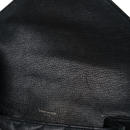 Saint Laurent Sheepskin Matelasse Chevron Monogram Monochrome Medium College Bag Black 8 of 12
