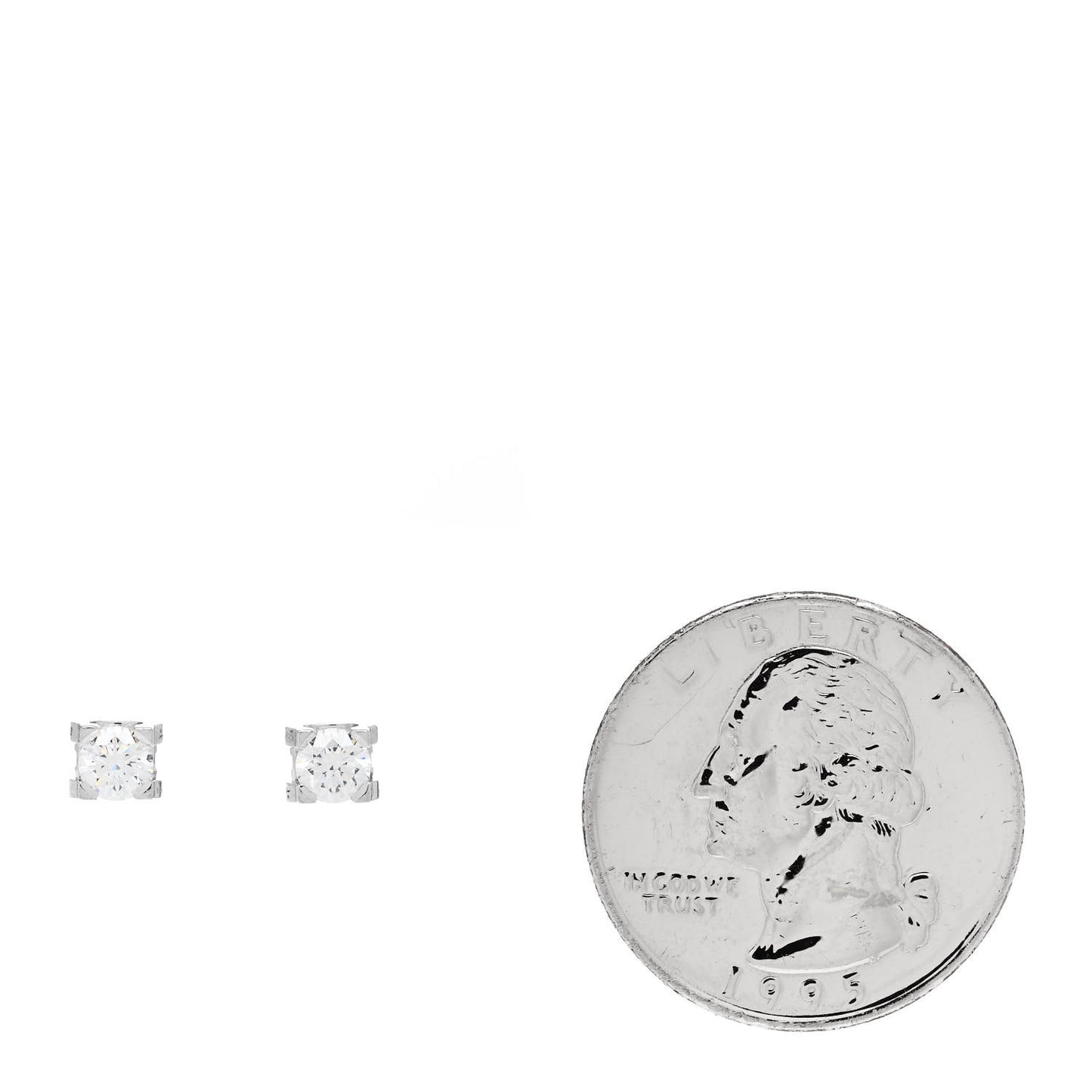 18K White Gold Diamond .50ctw C De Cartier Earrings