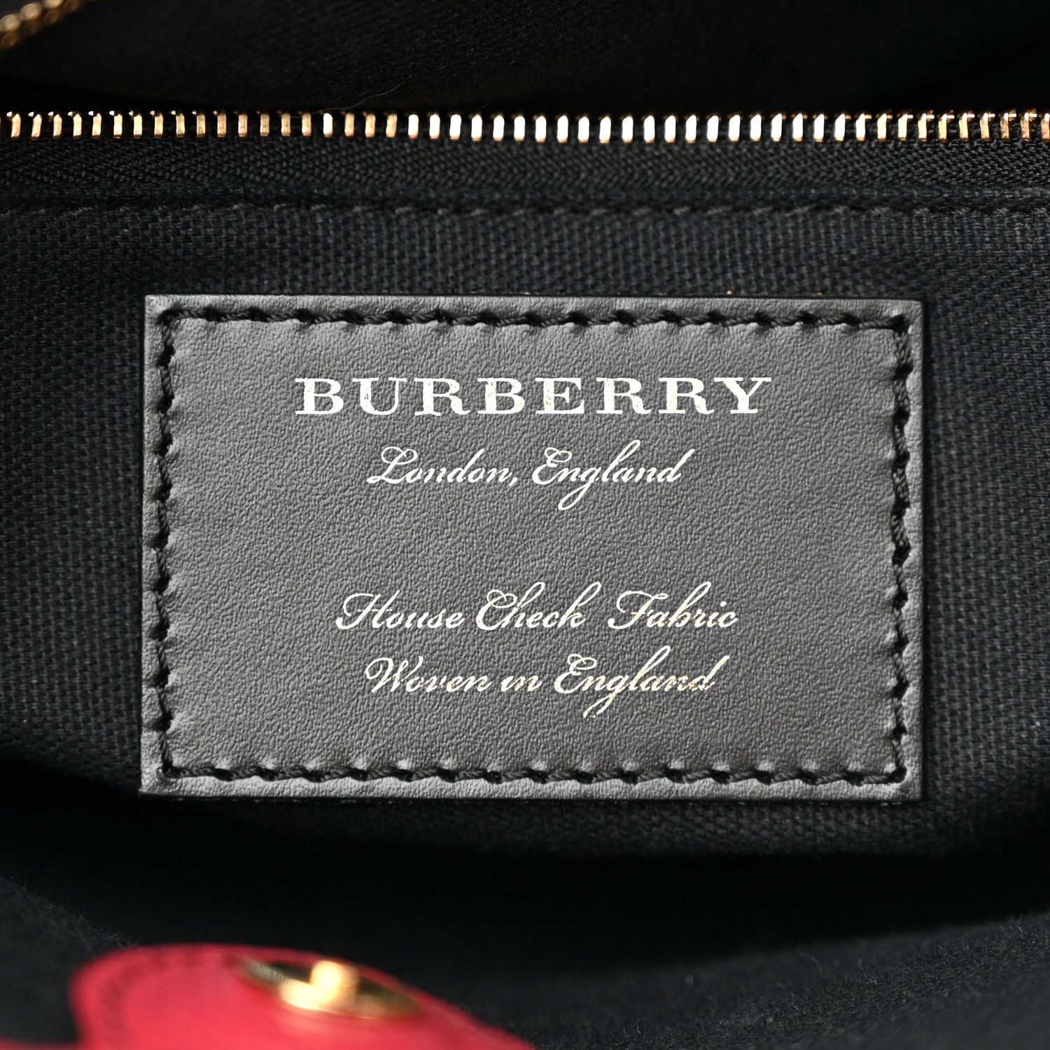 Burberry House Check Grainy Calfskin Medium Banner Tote Russet Red 7 of 12