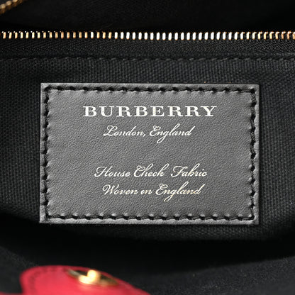 Burberry House Check Grainy Calfskin Medium Banner Tote Russet Red 7 of 12