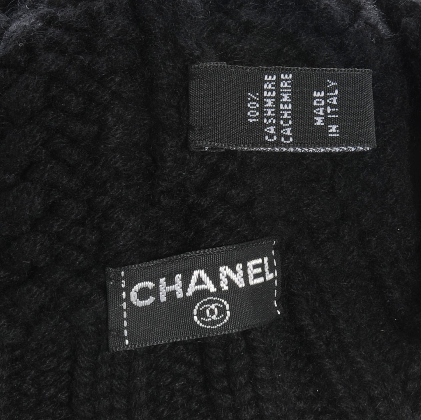 Cashmere Chain CC Beanie Hat Black