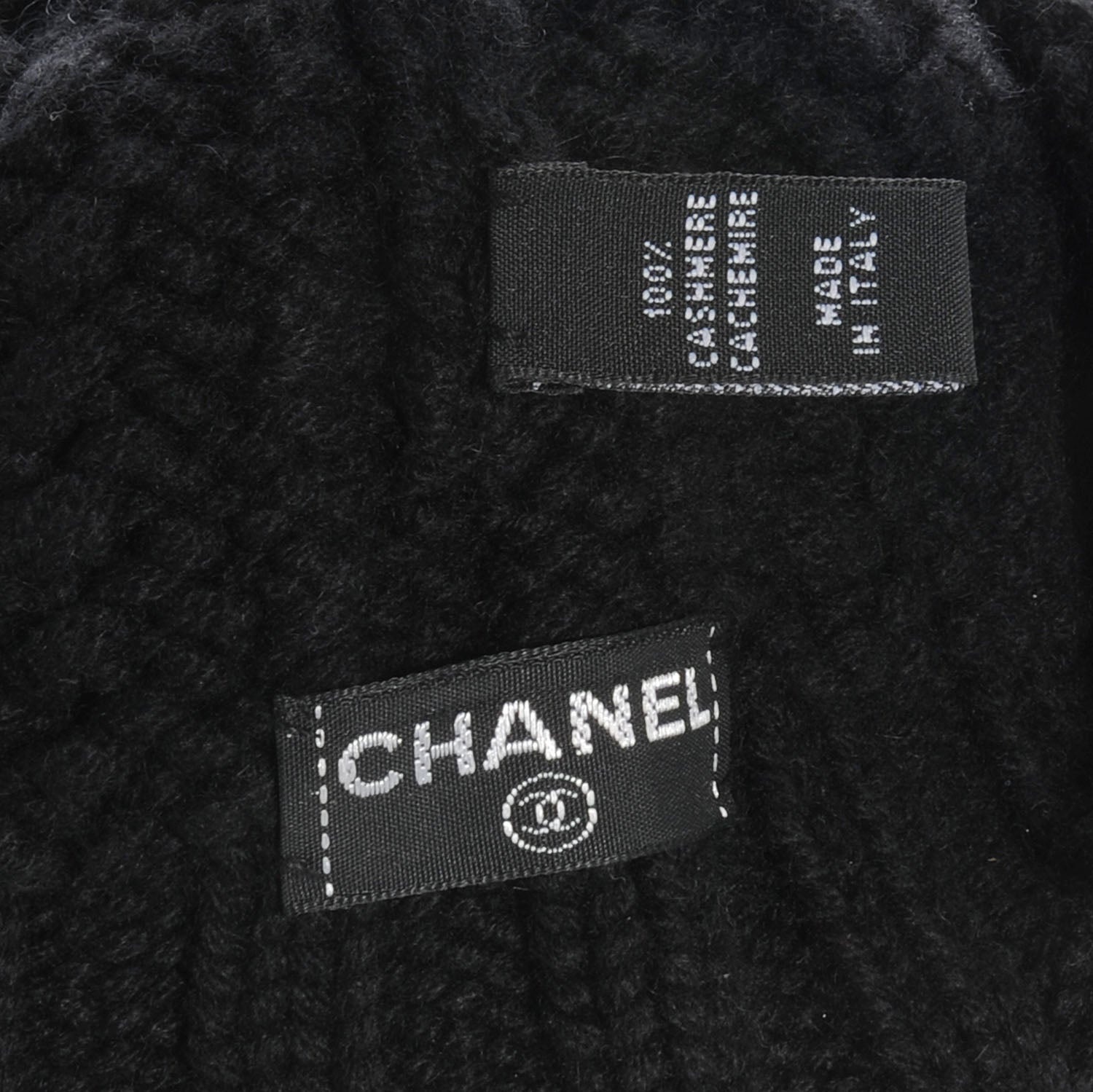 Chanel Cashmere Chain CC Beanie Hat Black 5 of 6