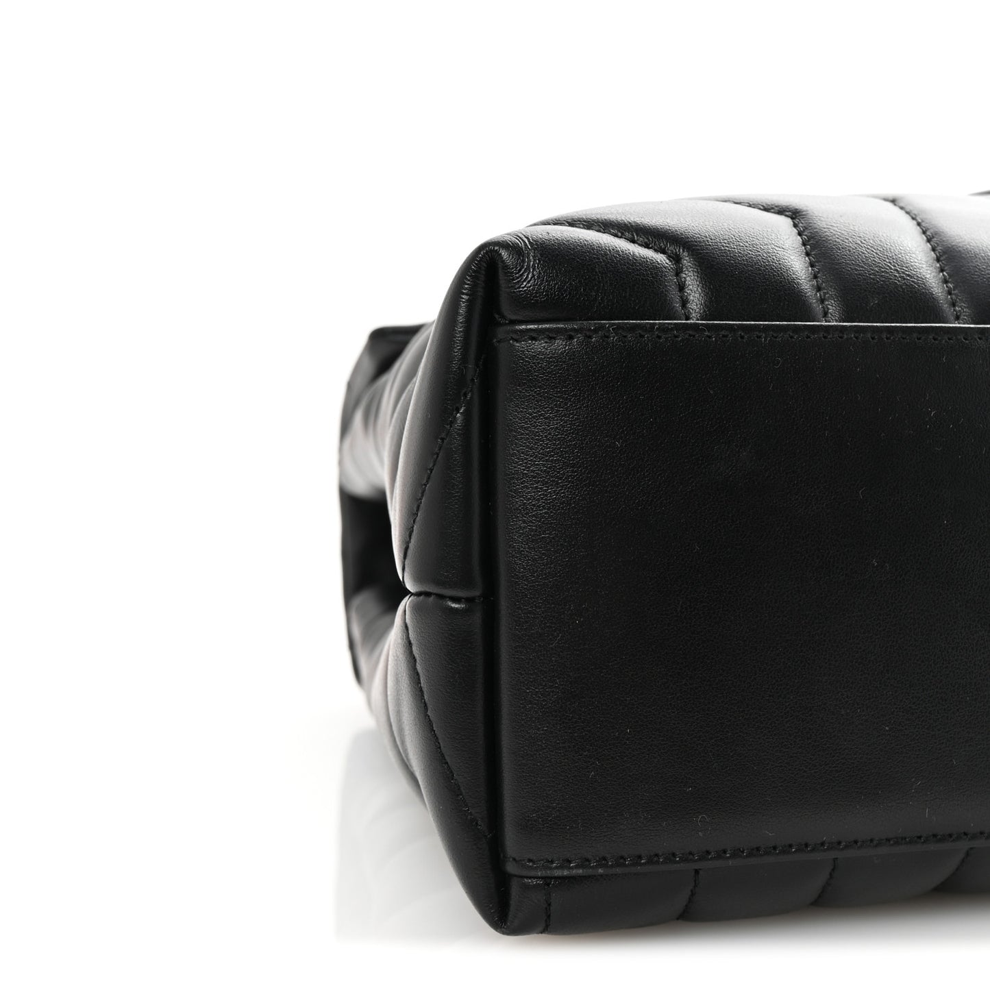 Calfskin Y Quilted Monogram Medium Loulou Chain Satchel Black