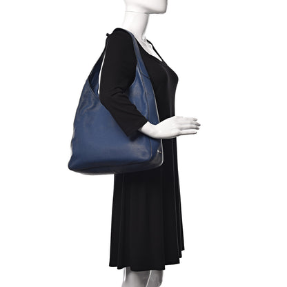 Prada Vitello Daino Pocket Hobo Bag Blue 2 of 8