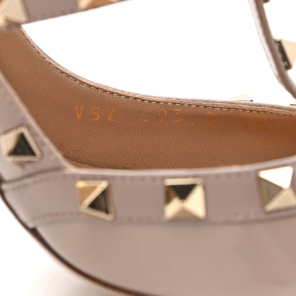 Valentino Garavani Patent Nappa Rockstud Ankle Strap 100mm Pumps 38 Poudre 8 of 10