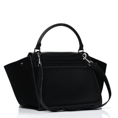 Celine Drummed Calfskin Suede Medium Trapeze Black 2 of 4