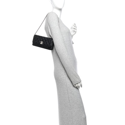 Chanel Lambskin Quilted Pearl CC Flap Clutch Black 2 of 11