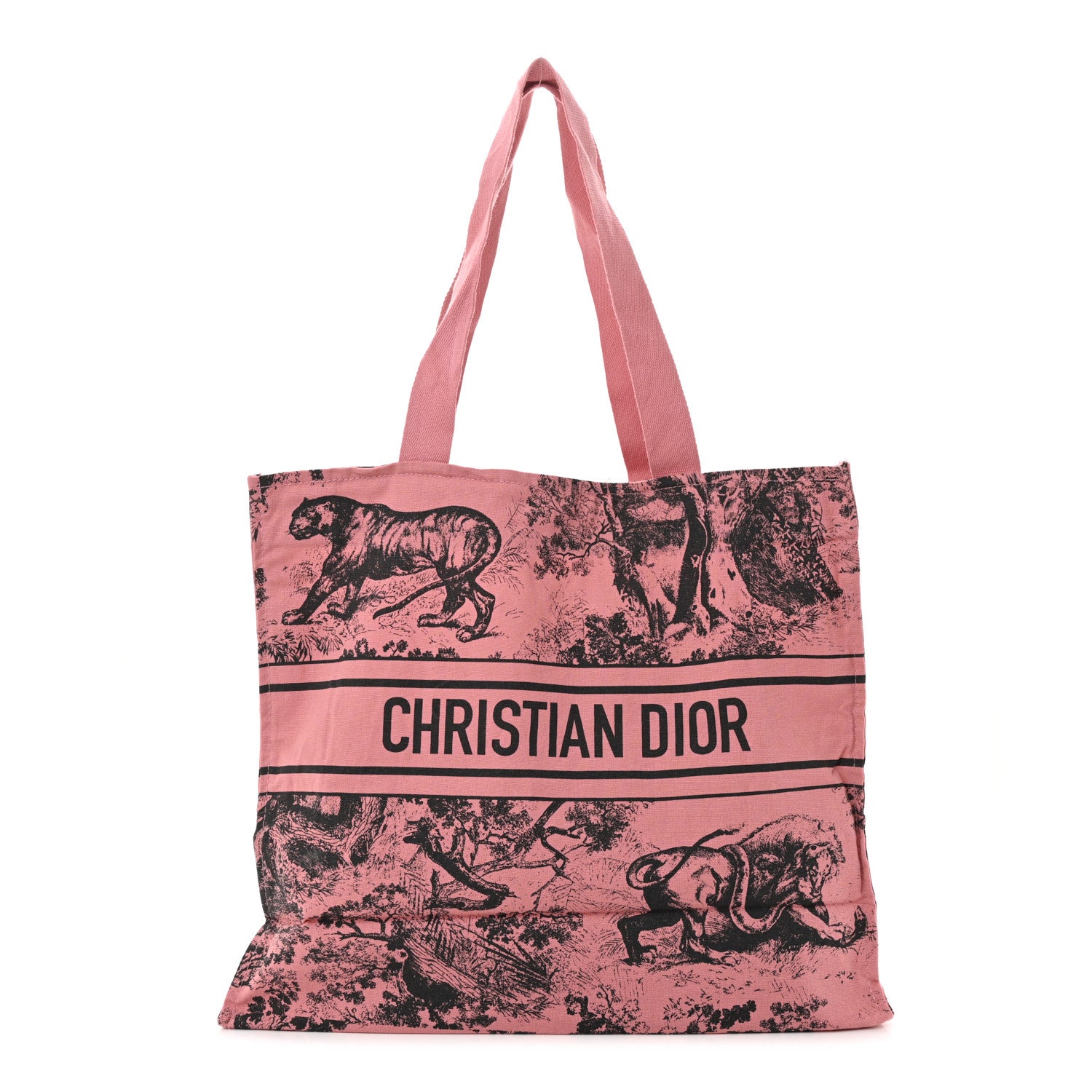 Christian Dior Canvas Dioriviera Tote Pink Grey 1 of 9