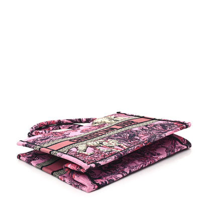 Christian Dior Canvas Embroidered Medium Toile de Jouy Voyage Book Tote Fuchsia Multicolor 4 of 10