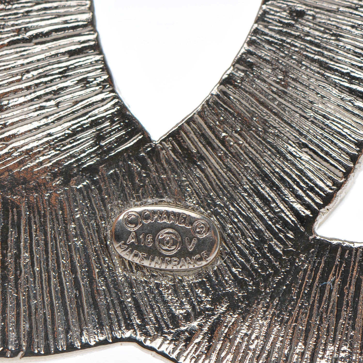 Chanel Baguette Crystal CC Brooch Silver 4 of 4