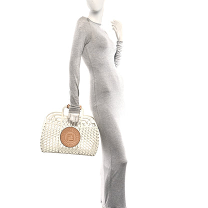 Fendi Recycled Plastic Vitello Liberty Matte Medium Fendi Basket White Ice Miele Scuro 2 of 10