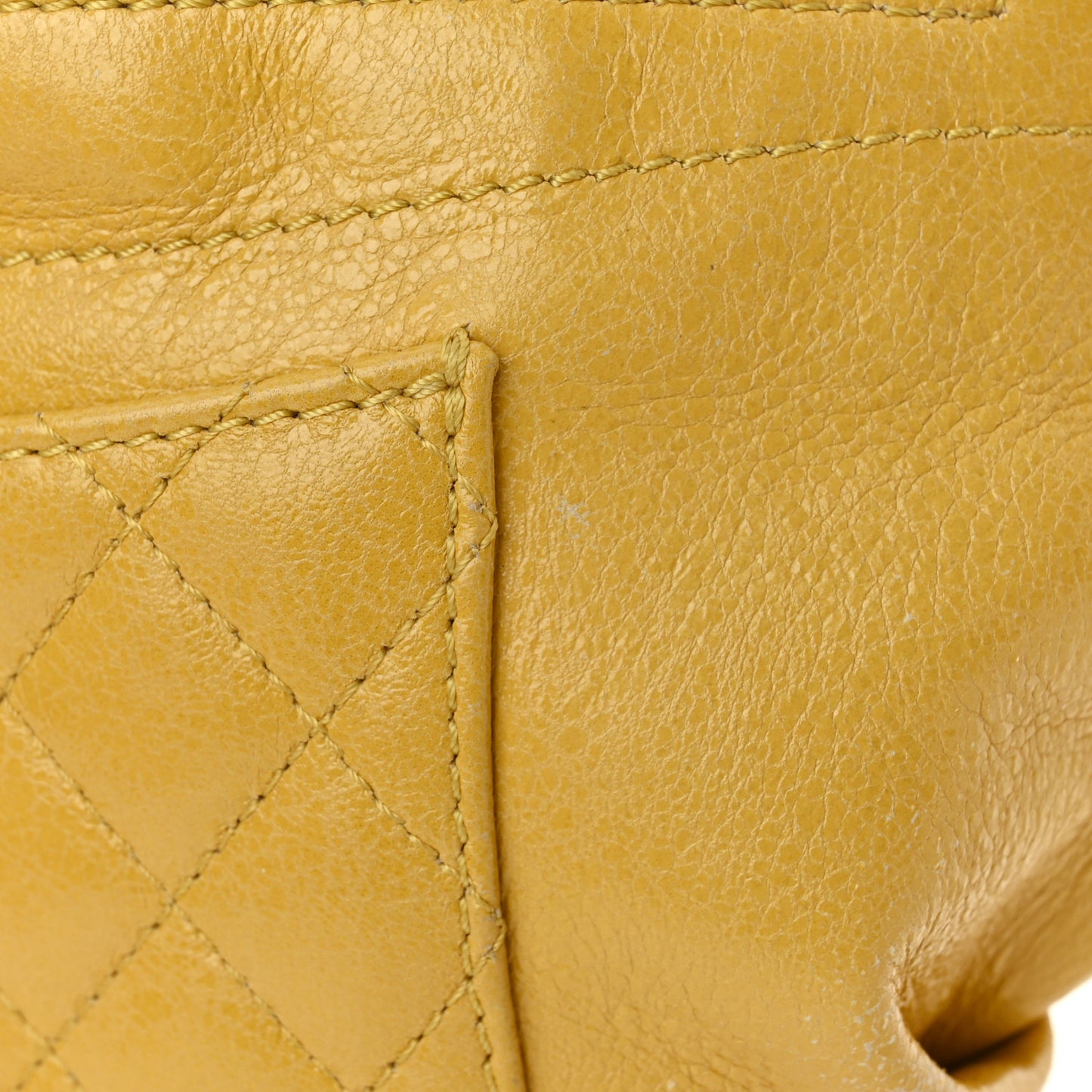 Crumpled Glazed Lambskin Quilted Waist Bag Fanny Pack Yellow