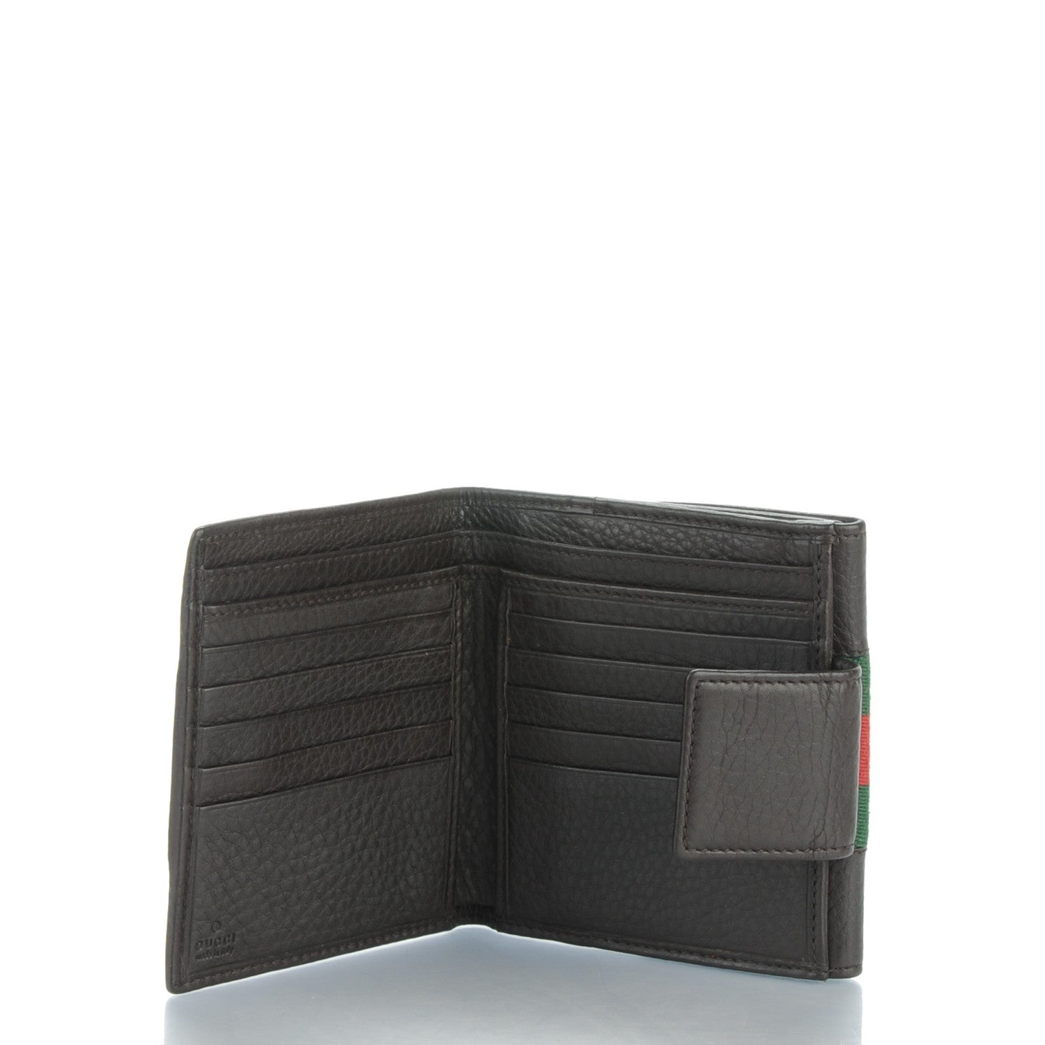 Gucci Calfskin Web Horsebit French Flap Wallet Black 5 of 7
