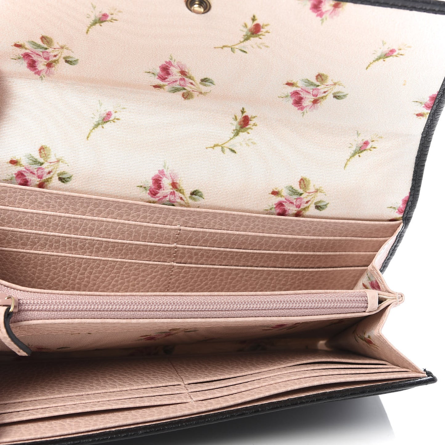 Calfskin Crystal Bow Continental Wallet Black