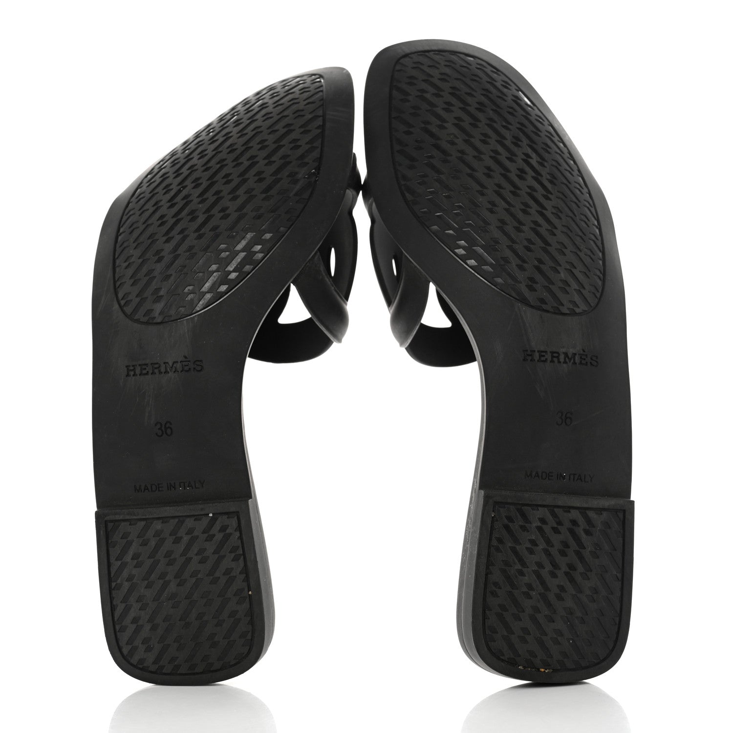 Hermes Rubber Aloha Sandals 36 Black 5 of 9