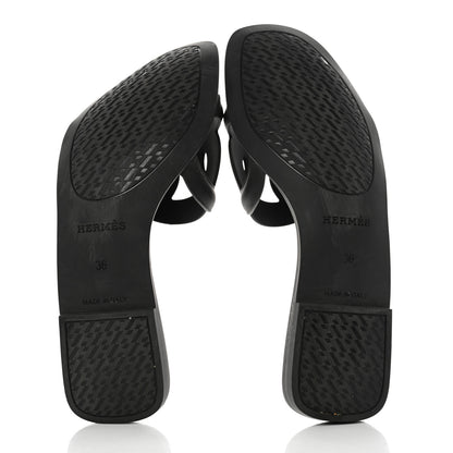 Hermes Rubber Aloha Sandals 36 Black 5 of 9
