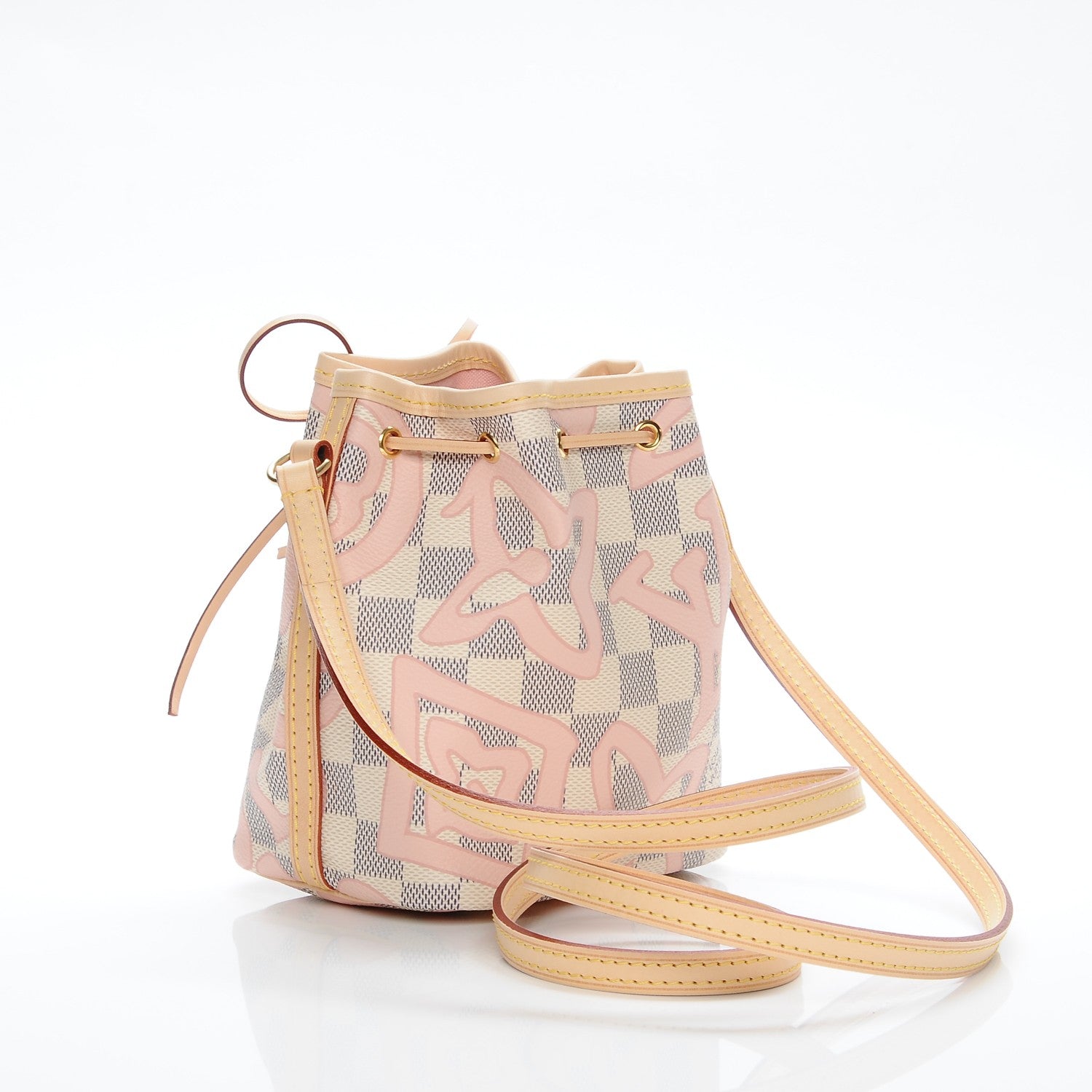 Louis Vuitton Damier Azur Tahitienne Nano Noe Rose Ballerine 3 of 7