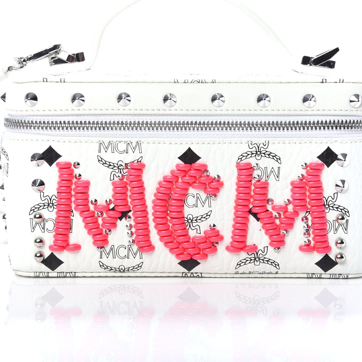 Visetos Rockstar Love Potion Studded Mini Vanity Crossbody Case White