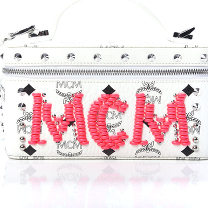 MCM Visetos Rockstar Love Potion Studded Mini Vanity Crossbody Case White 12 of 12