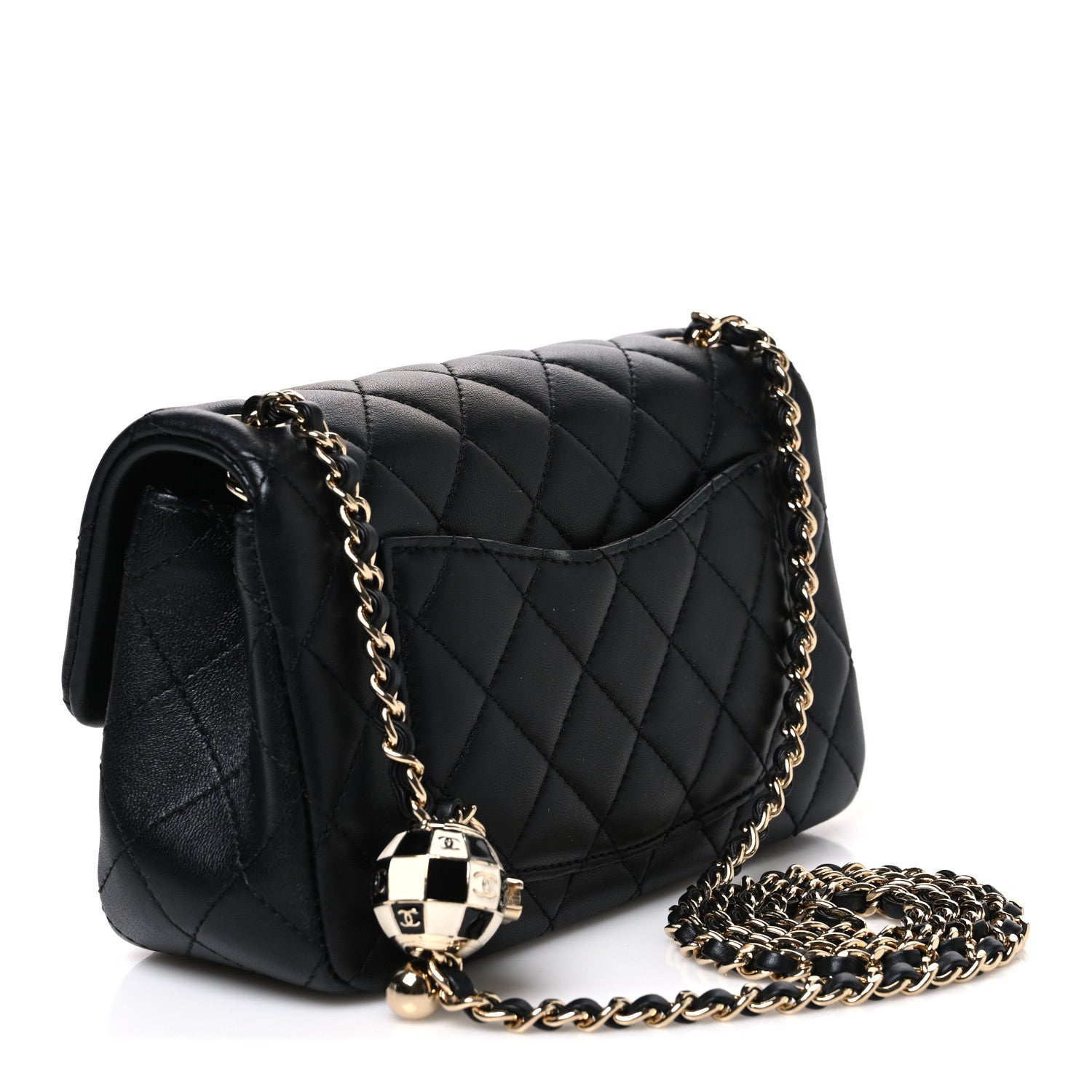 Chanel Lambskin Quilted Enamel Mini Rectangular Pearl Crush Flap Black 3 of 10