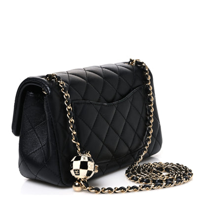 Chanel Lambskin Quilted Enamel Mini Rectangular Pearl Crush Flap Black 3 of 10