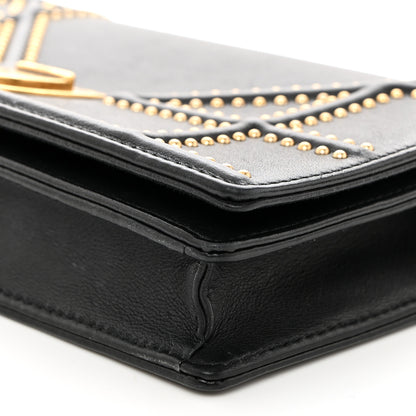 Christian Dior Calfskin Studded Diorama Wallet on Chain Pouch Black 10 of 10