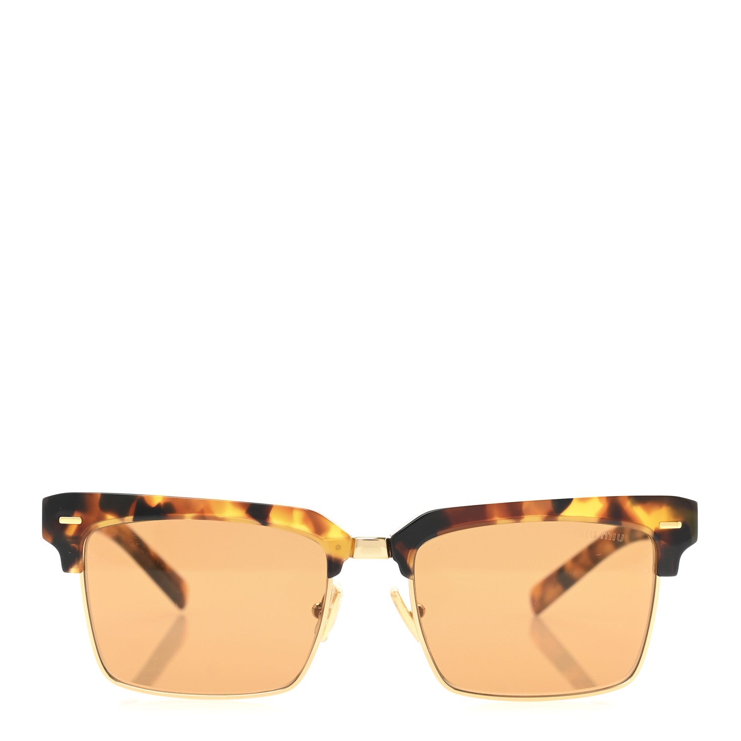 Miu Miu Acetate Metal Square Sunglasses SMU10Z Tartaruga Cammello 2 of 8