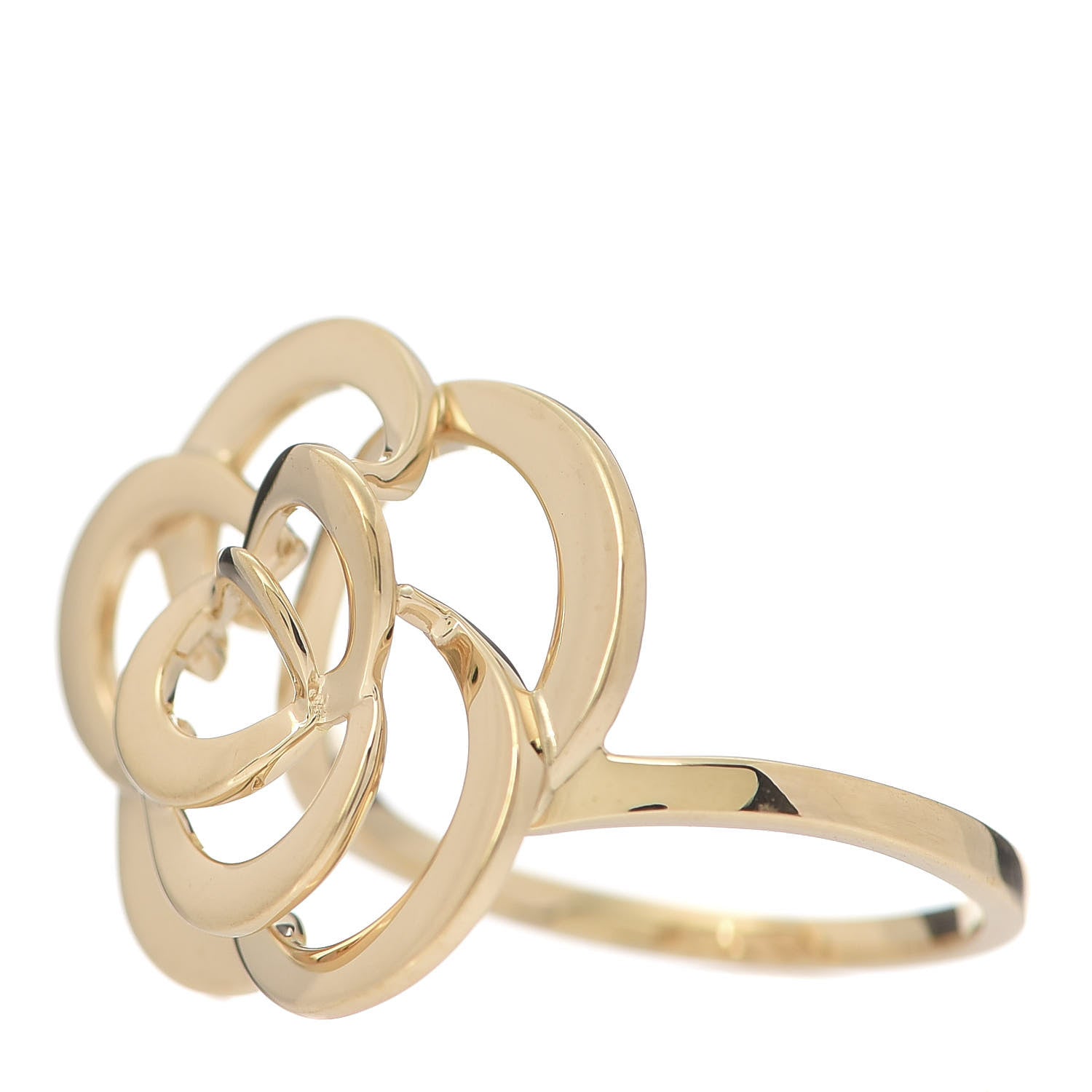 Chanel 18K Yellow Gold Fil De Camelia Ring 52 6 3 of 6