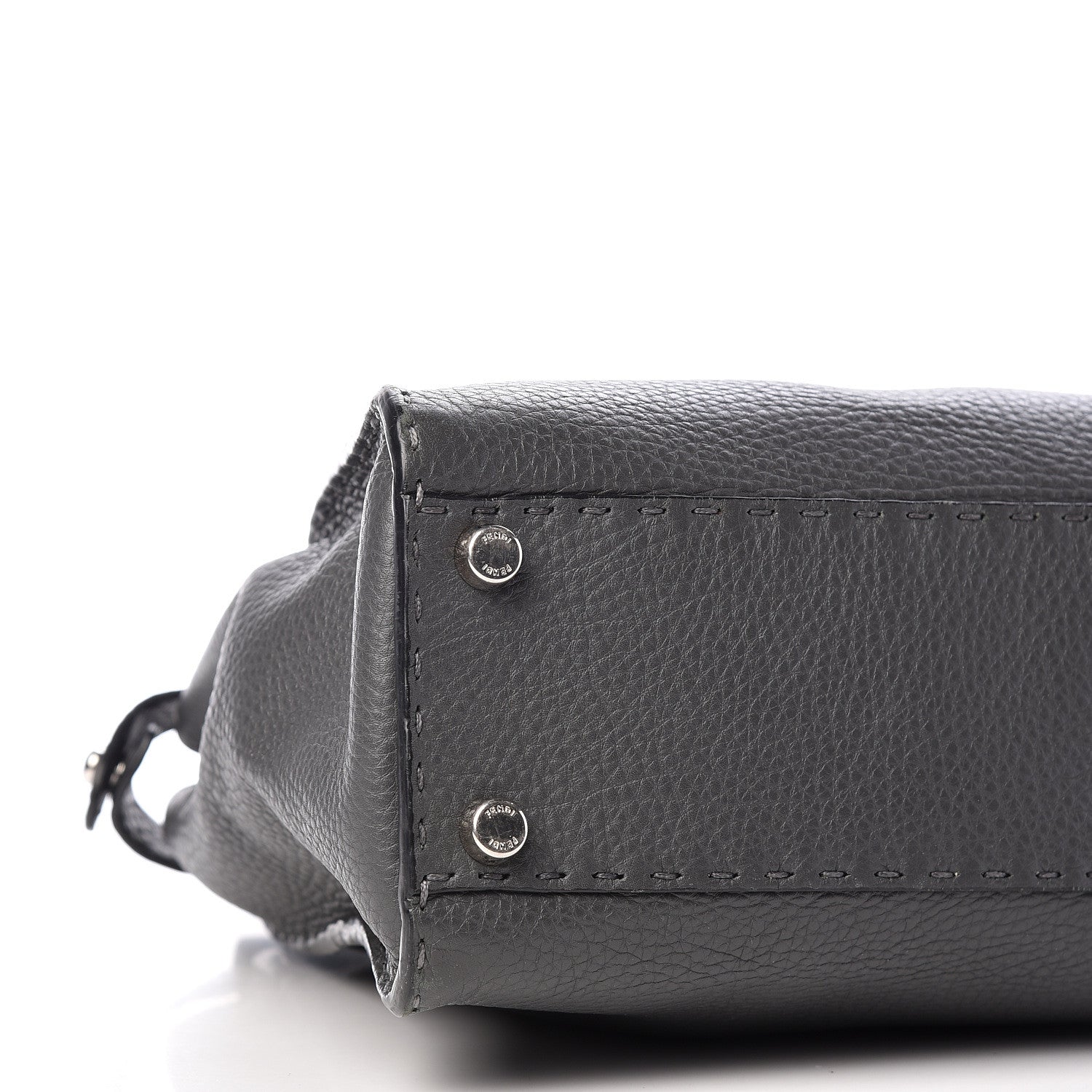 Fendi Cuoio Romano Selleria Bi-Color Medium Peekaboo Iconic Satchel Asfalto Latte 8 of 16