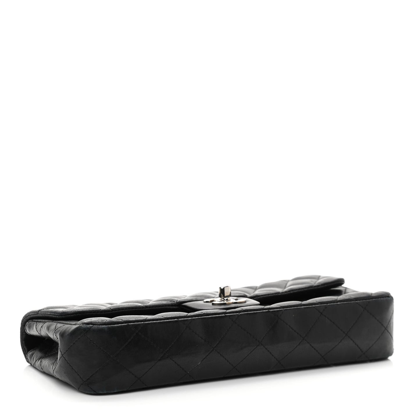Lambskin Quilted East West Flap Black