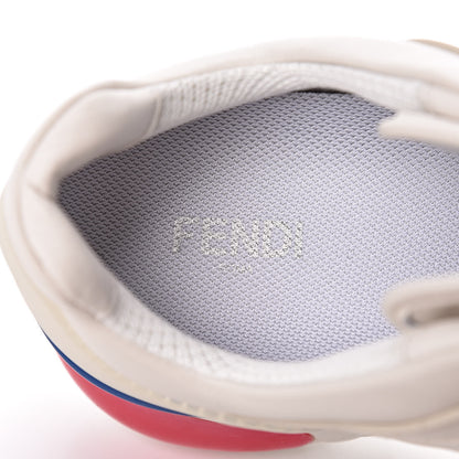 Fendi X FILA Vitello Mania Painted Womens Chunky Sneakers 40 Ice White Caipiroska Blueberry 7 of 9